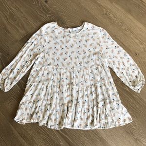 RO&DE 3/4 Sleeve Babydoll Printed Top Sz Med